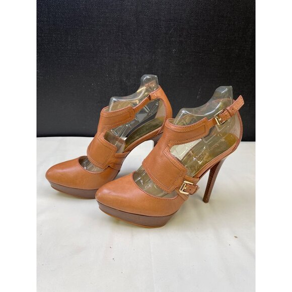 Michael Kors Shoes - Michael Kors Women's Tan Leather Shoes/ Heels 4.5" Size 8M SKU 5817